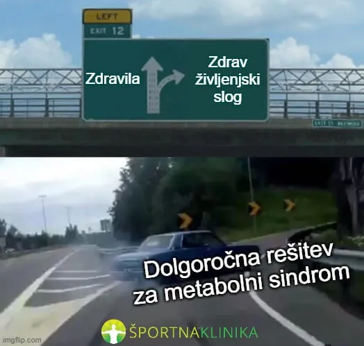 MEME slika - zdrav življenjski slog je rešitev za metabolni sindrom