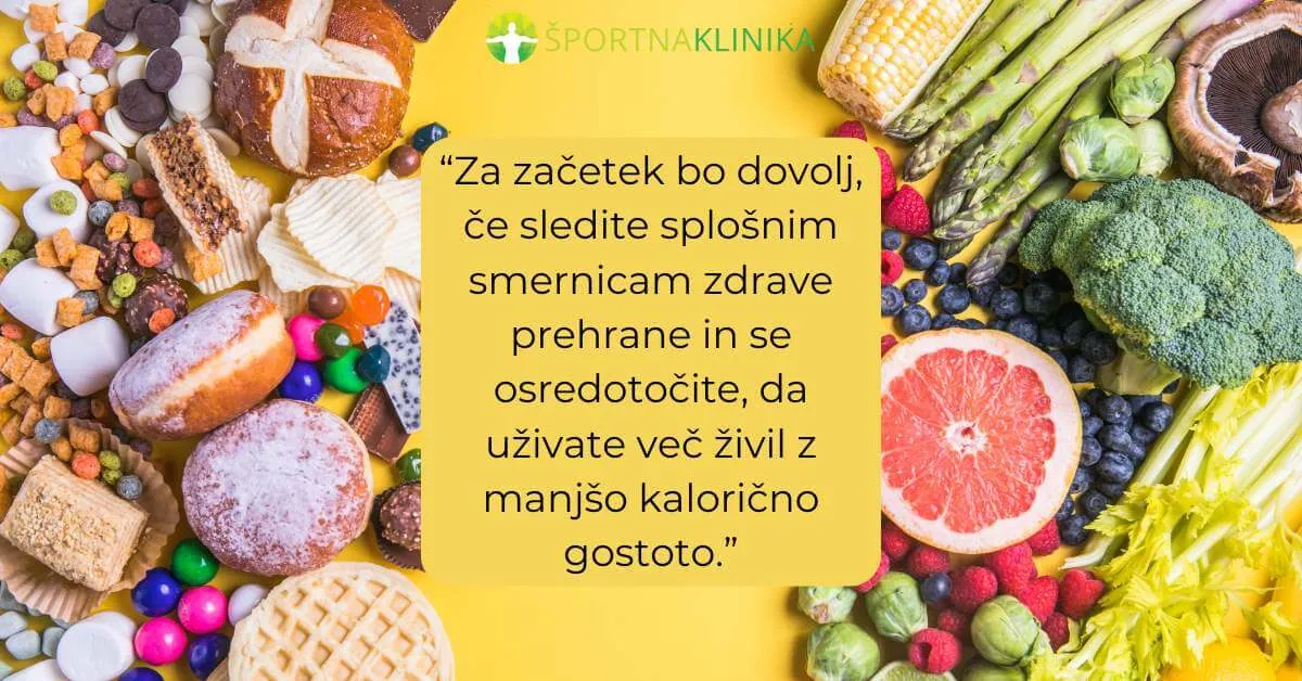 Infografika - Uživajte vem živil z manjšo kalorično gostoto