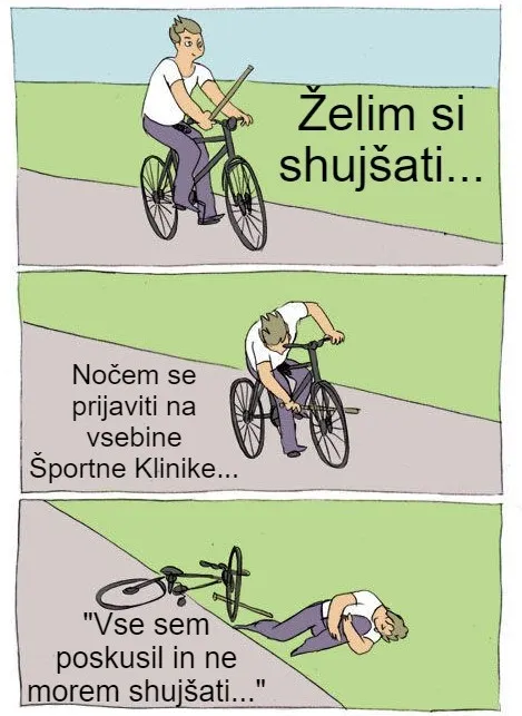 Meme - Zakaj se prijaviti na brezplačno izobraževanje Športne Klinike