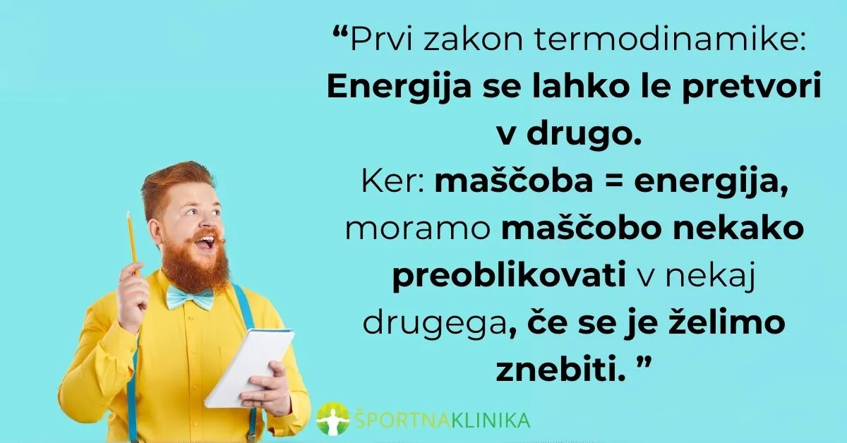 Infografika - Prvi zakon termodinamike in maščoba